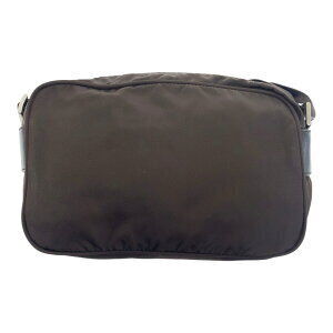 Prada Shoulder Tessuto brown nylon leather logo triangular plate Bag